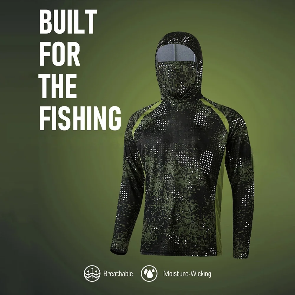 Fishing Shirt Uv Protection - Abbigliamento da Pesca per Uomo, Maglietta