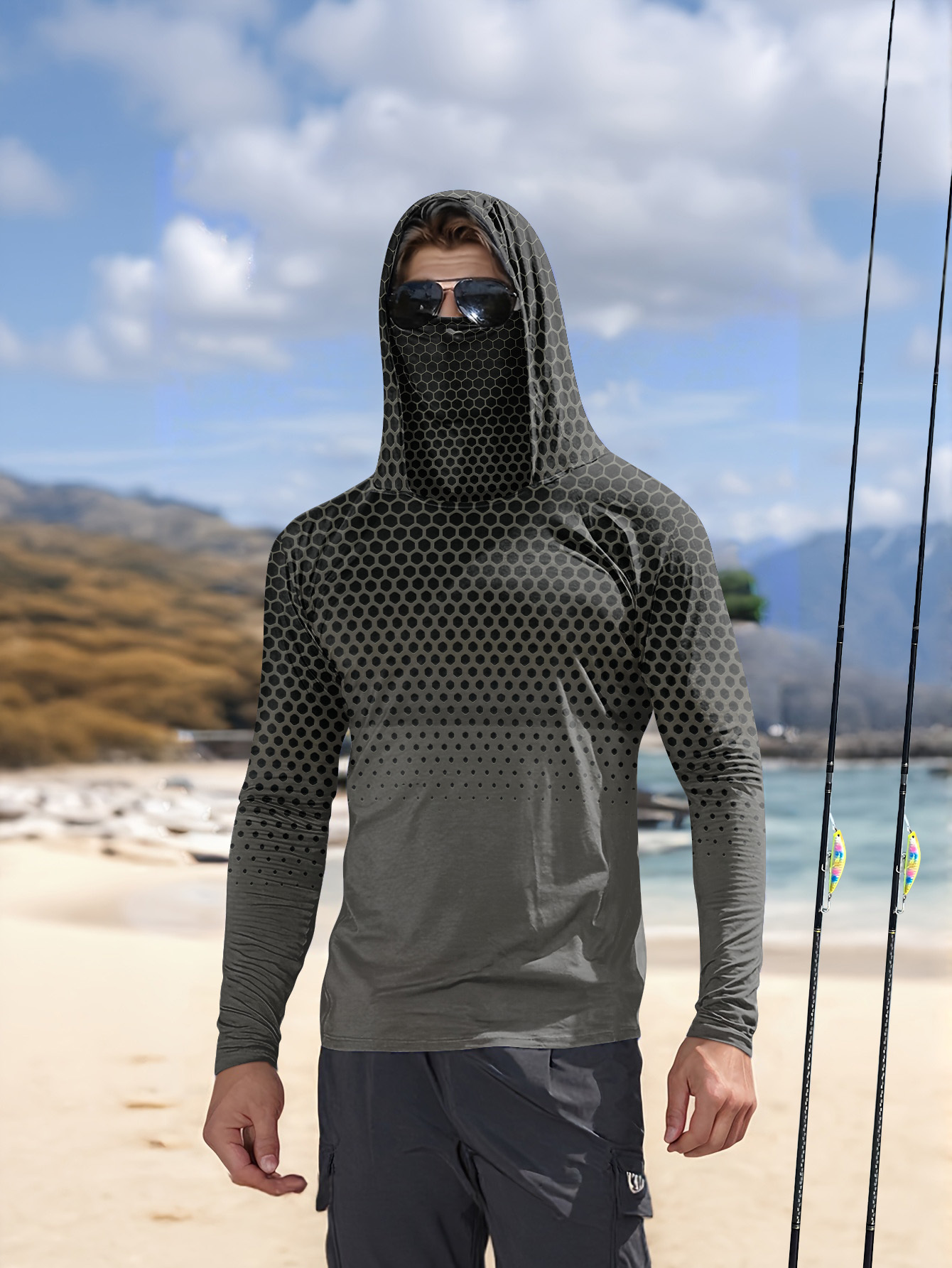 Felpa da Pesca Estiva per Uomo - Fishing Mask Sun Protection recensione e prezzo